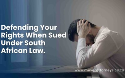 Defending your rights when sued.