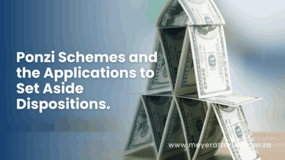 Ponzi Schemes and Applications to Set Aside Dispositions