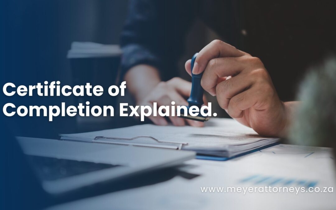 Certificate of Completion Explained