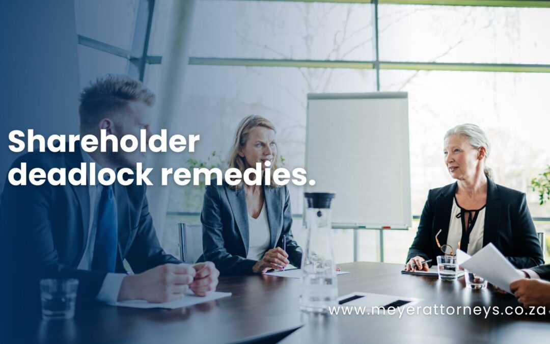 Shareholder deadlock remedies