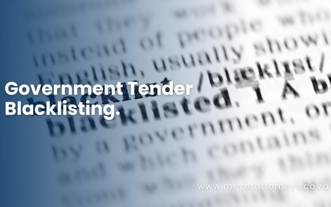 Government Tender Blacklisting