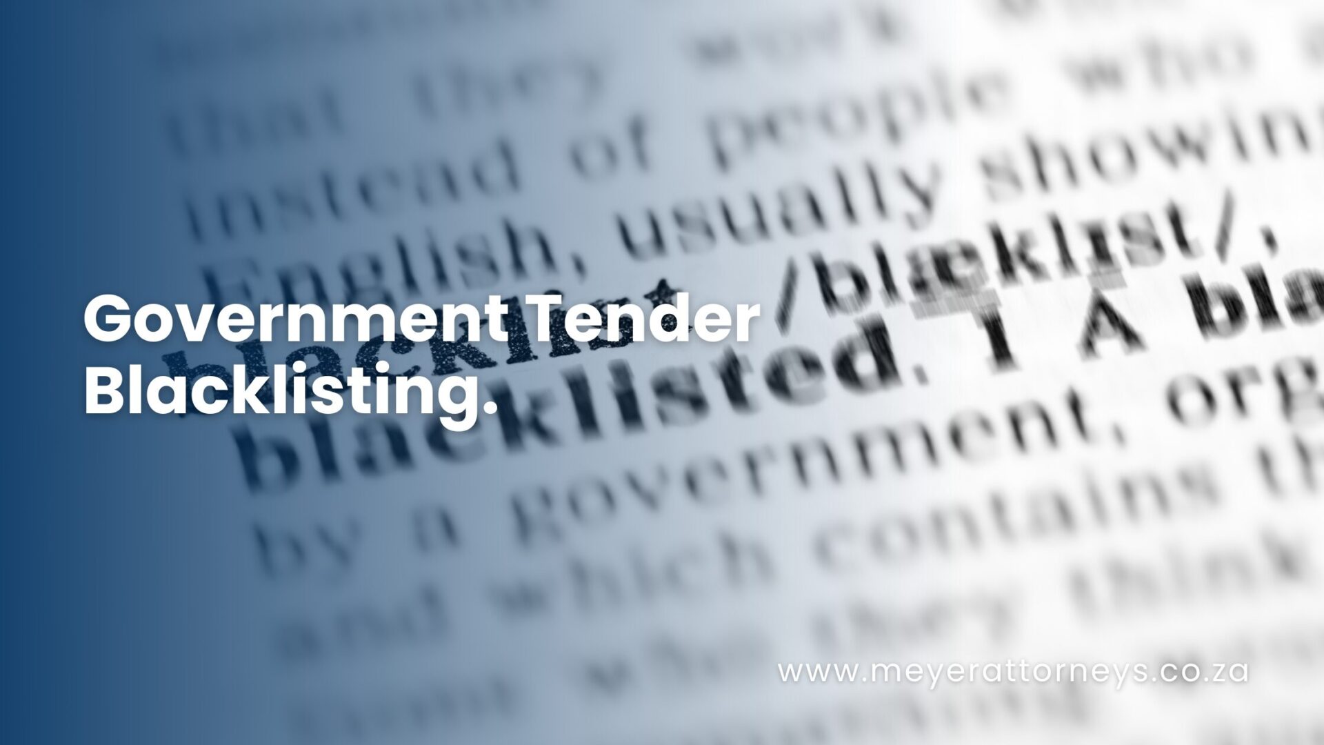 Government Tender Blacklisting
