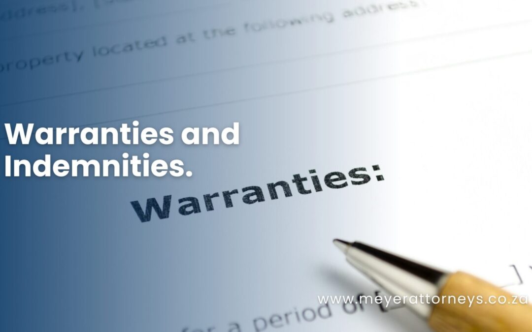 Warranties and Indemnities
